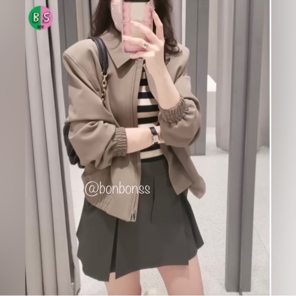 Zara topstitched pocket bomber - Picture 4 of 16